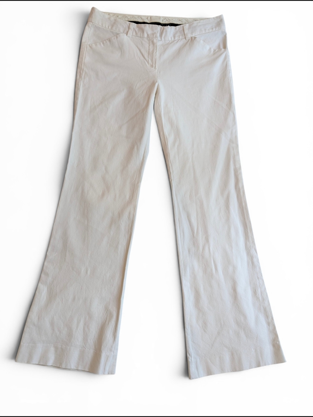 Theory Cotton Boot-Cut Flare Pants White Size 8 Made In USA